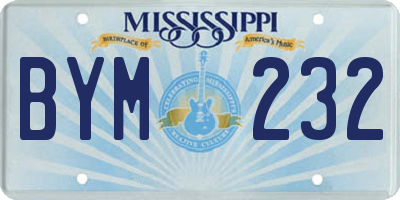 MS license plate BYM232