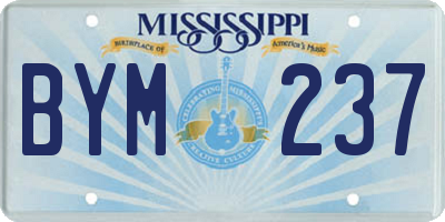 MS license plate BYM237