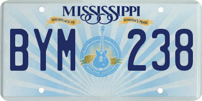 MS license plate BYM238