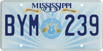 MS license plate BYM239