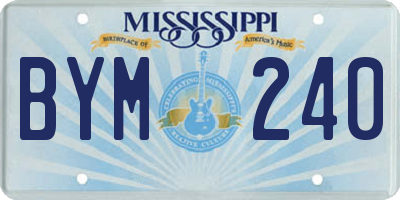 MS license plate BYM240