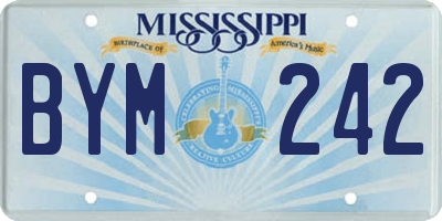 MS license plate BYM242