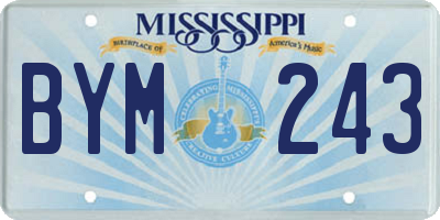 MS license plate BYM243
