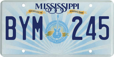 MS license plate BYM245