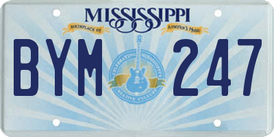 MS license plate BYM247