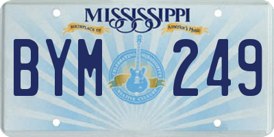 MS license plate BYM249