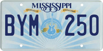 MS license plate BYM250