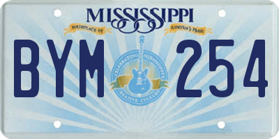 MS license plate BYM254