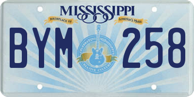 MS license plate BYM258