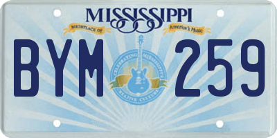 MS license plate BYM259