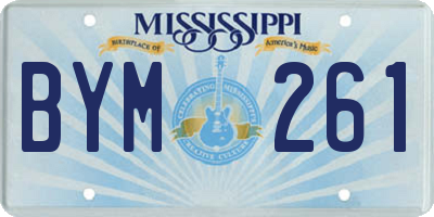 MS license plate BYM261