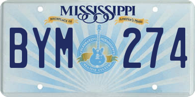 MS license plate BYM274