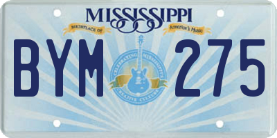 MS license plate BYM275