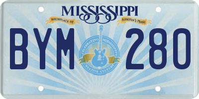 MS license plate BYM280