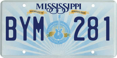 MS license plate BYM281