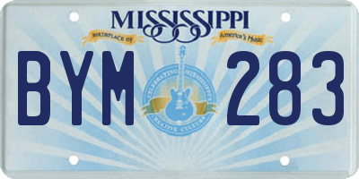 MS license plate BYM283
