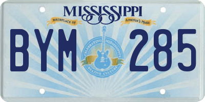 MS license plate BYM285