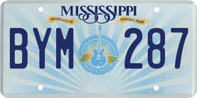MS license plate BYM287