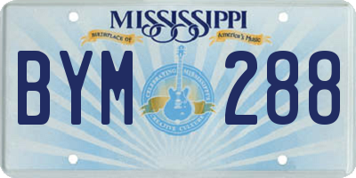 MS license plate BYM288