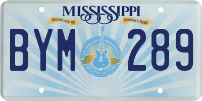MS license plate BYM289