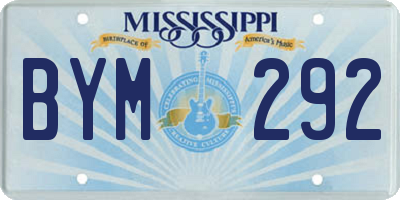 MS license plate BYM292