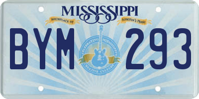 MS license plate BYM293
