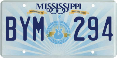 MS license plate BYM294