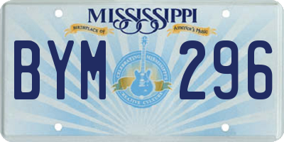 MS license plate BYM296