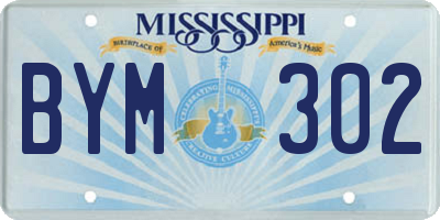 MS license plate BYM302