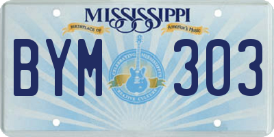 MS license plate BYM303