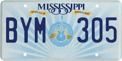 MS license plate BYM305