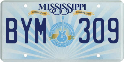 MS license plate BYM309