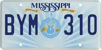 MS license plate BYM310