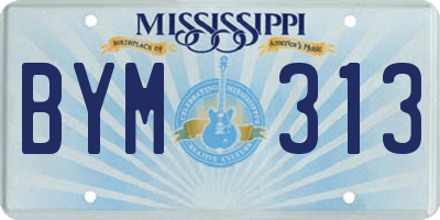 MS license plate BYM313