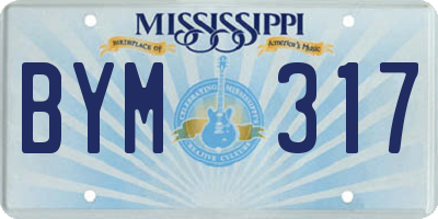 MS license plate BYM317