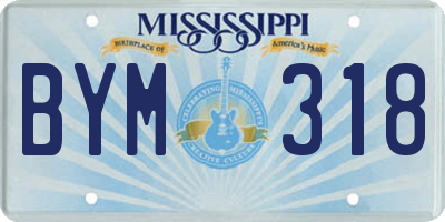 MS license plate BYM318