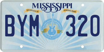 MS license plate BYM320