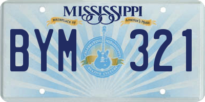 MS license plate BYM321