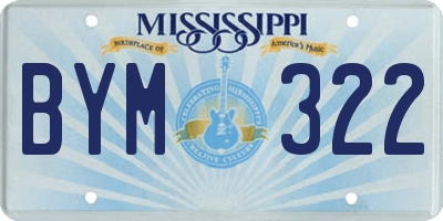 MS license plate BYM322