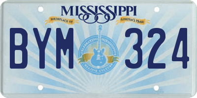 MS license plate BYM324