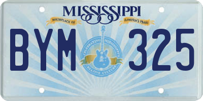 MS license plate BYM325