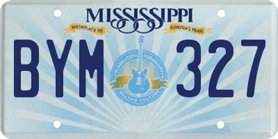 MS license plate BYM327