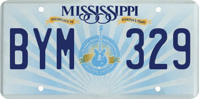 MS license plate BYM329
