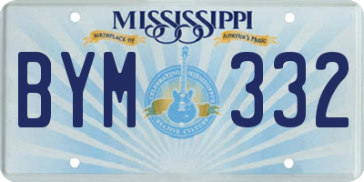 MS license plate BYM332