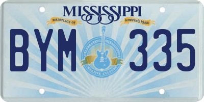 MS license plate BYM335