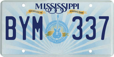 MS license plate BYM337