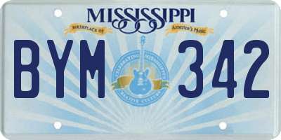 MS license plate BYM342