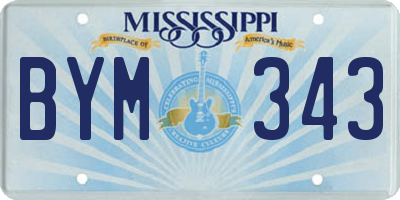 MS license plate BYM343