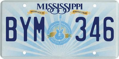 MS license plate BYM346