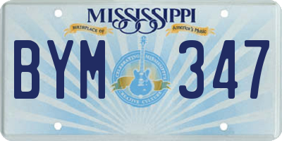 MS license plate BYM347